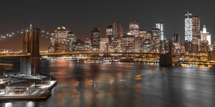 Picture of BROOKLYN BRIDGE WITH MANHATTAN SKYLINE, NEW YORK
