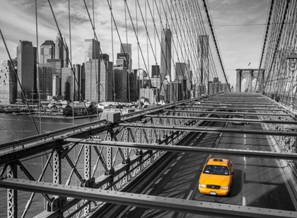 Picture of CAB ON BROOKLYN BRIDGE, MANHATTAN, NEW YORK