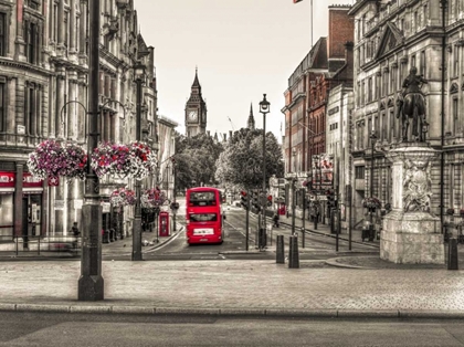 Picture of STREETS OF LONDON CITY WITH DOUBLE DECKER BUS, UK