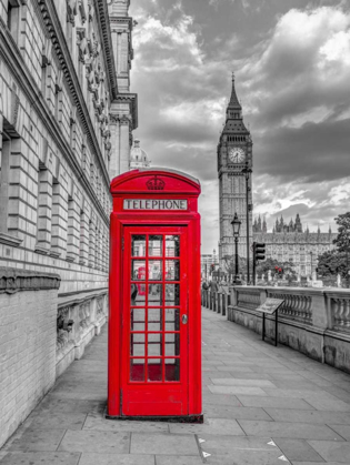 Picture of TELEPHONE BOOTH WITH BIG BEN, LONDON, UK, FTBR-1809