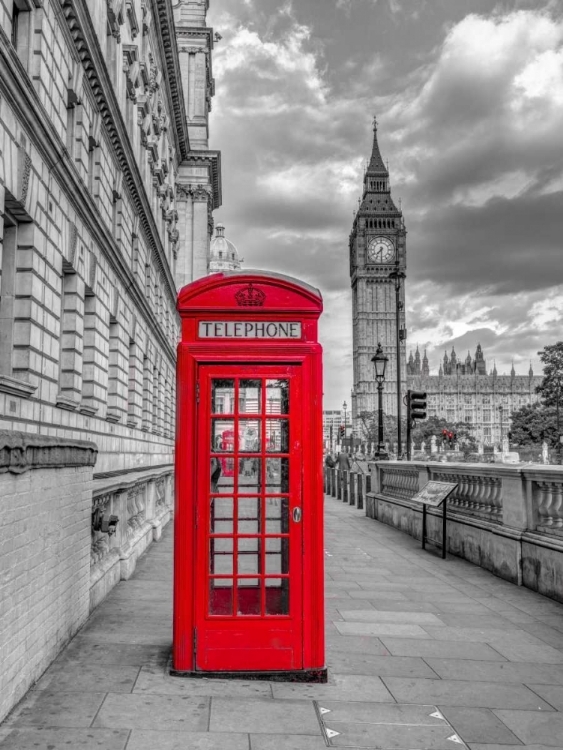 Picture of TELEPHONE BOOTH WITH BIG BEN, LONDON, UK, FTBR-1809