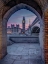 Picture of VIEW OF WESTMINSTER ABBY AND BIG BEN FROM THAMES PROMENADE ARCH, LONDON, UK