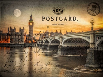 Picture of WESTMINSTER BRIDGE AND BIG BEN FROM THAMES PROMENADE, LONDON, UK