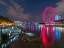 Picture of LONDON CITY SKYLINE WITH LONDON EYE OVER RIVER THAMES, UK