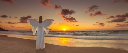 Picture of ANGEL ON THE BEACH AT SUNSET