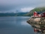 Picture of FISHING HUTS ON THE WATERFRONT, LOFOTEN, NORWAY