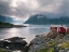 Picture of FISHING HUTS ON THE WATERFRONT, LOFOTEN, NORWAY