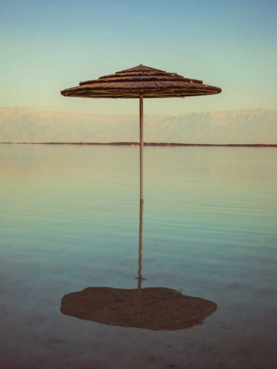 Picture of PARASOL ON BEACH OF DEAD SEA, ISRAEL