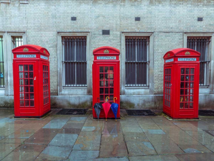 Picture of TELEPHONE BOXES WITH UMBRELLAS