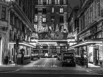 Picture of BLACK AND WHITE SHOT OF LONDON CITY STREET