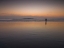 Picture of LITTLE BOY STANDING ON THE BEACH AT DUSK