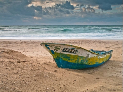 Picture of FISHING BOAT ON THE SHORE, PALMACHIM BEACH, ISRAEL