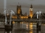 Picture of EVENING VIEW OF GOLDEN JUBILEE OVER RIVER THAMES WITH WESTMINSTER ABBY