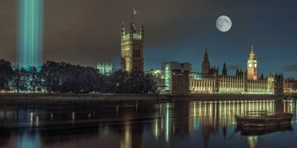 Picture of COLUMN OF SPECTRA LIGHTS WITH WESTMINSTER ABBY, LONDON, UK, FTBR-1852