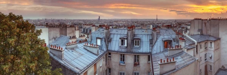 Picture of EIFFEL TOWER SEEN THROUGH THE WINDOW OF AN APARTMENT IN MONTMARTRE, PARIS, FRANCE