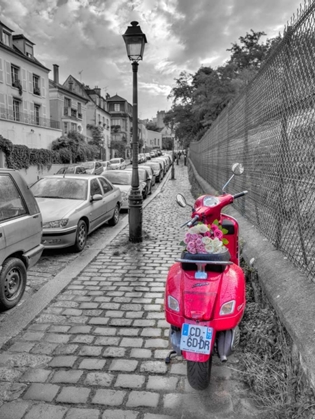 Picture of BUNCH OF ROSES ON SCOOTER, PARIS, FRANCE
