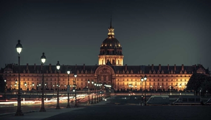 Picture of EVENING VIEW OF FAMOUS LES INVALIDES WITH GOLDEN DOME, PARIS, FRANCE