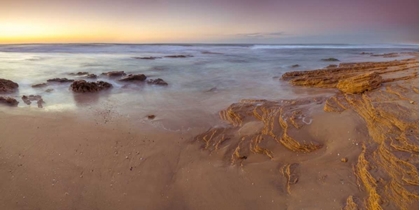 Picture of SUNSET ON ROCKY BEACH WITH COLORFUL SKY