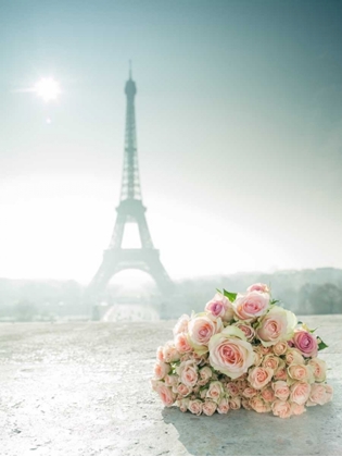 Picture of BUNCH OF ROSES NEXT TO THE EIFFEL TOWER