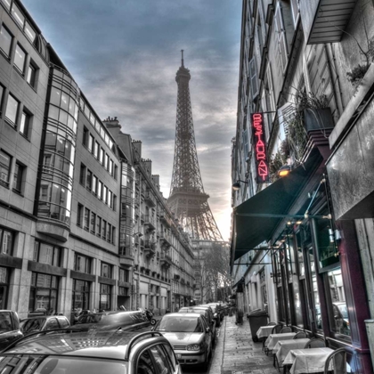 Picture of EIFFEL TOWER FROM CITY STREET, PARIS, FRANCE