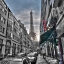 Picture of EIFFEL TOWER FROM CITY STREET, PARIS, FRANCE