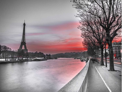 Picture of THE RIVER SEINE AND THE EIFFEL TOWER AT DUSK
