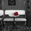 Picture of BUNCH OF FLOWERS ON SIDEWALK CAFE TABLE, PARIS, FRANCE