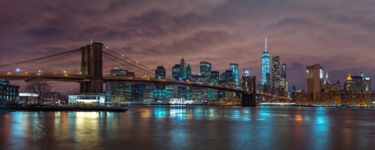 Picture of BROOKLYN BRIDGE AND MANHATTAN SKYLINE, NEW YORK