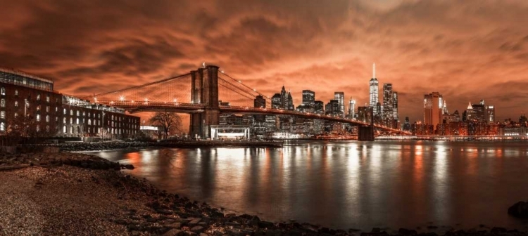 Picture of BROOKLYN BRIDGE AND MANHATTAN SKYLINE, NEW YORK