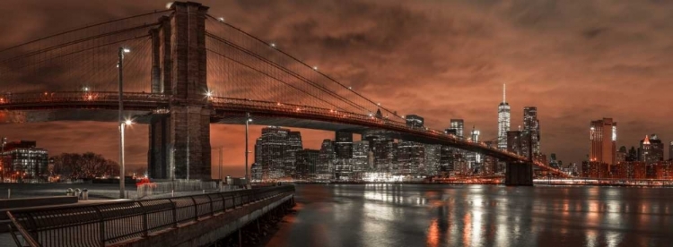 Picture of BROOKLYN BRIDGE OVER EAST RIVER, NEW YORK