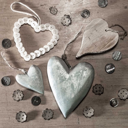 Picture of ASSORTED WOODEN HEARTS AND BUTTONS