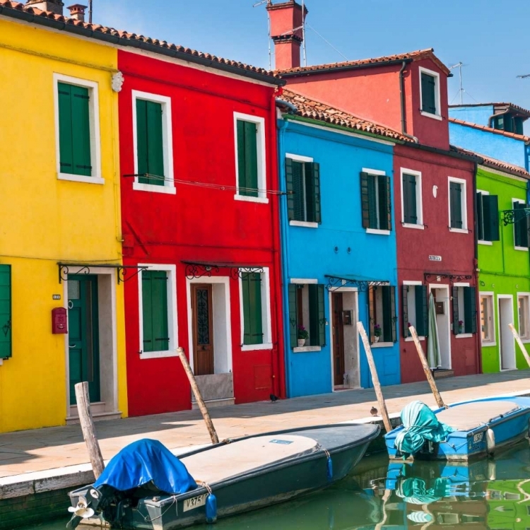 Picture of GONDOLAS MOORED ALONG THE CANAL, VENICE, ITALY