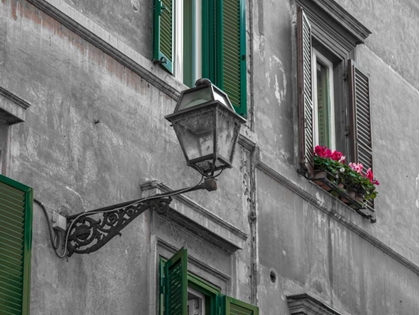 Picture of LAMP ON AN OLD BUILDINGS IN CITY OF ROME, ITALY