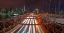 Picture of EVENING VIEW OF MANHATTAN SKYLINE FROM BROOKLYN BRIDGE