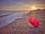 Picture of ROW OF BEACH HUTS AT SUNSET, HAYLING ISLAND
