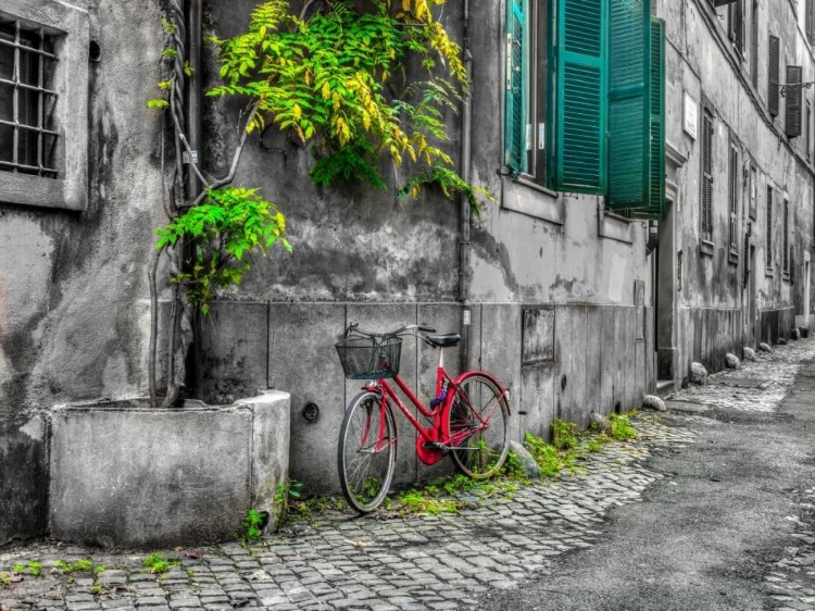 Picture of BICYCLE OUTSIDE OLD BUILDING, ROME, ITALY