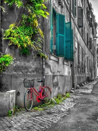 Picture of BICYCLE OUTSIDE OLD BUILDING, ROME, ITALY