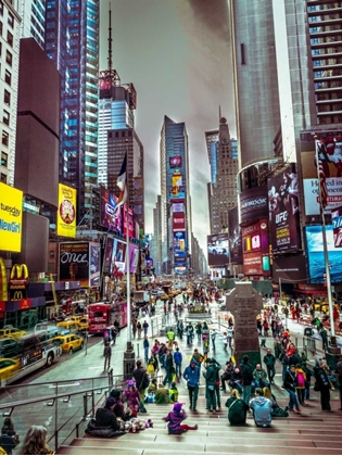 Picture of COMMUTERS ON BUSY BROADWAY IN NEY YORK CITY NEAR TIMES SQUARE