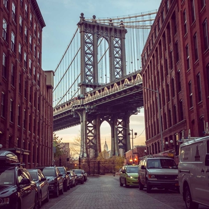 Picture of MANHATTAN BRIDGE SEEN FROM THE DUMBO NEIGHBORHOOD IN BROOKLYN, NEW YORK