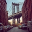 Picture of MANHATTAN BRIDGE SEEN FROM THE DUMBO NEIGHBORHOOD IN BROOKLYN, NEW YORK