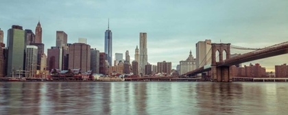 Picture of LOWER MANHATTAN SKYLINE WITH BROOKLYN BRIDGE, NEW YORK
