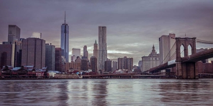 Picture of LOWER MANHATTAN SKYLINE WITH BROOKLYN BRIDGE, NEW YORK