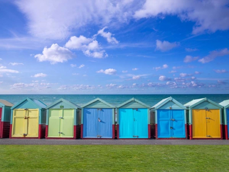 Picture of COLORFUL BEACH HUTS IN A ROW