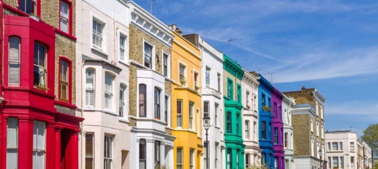 Picture of COLORFUL BUILDINGS ON PORTOBELLO ROAD, LONDON