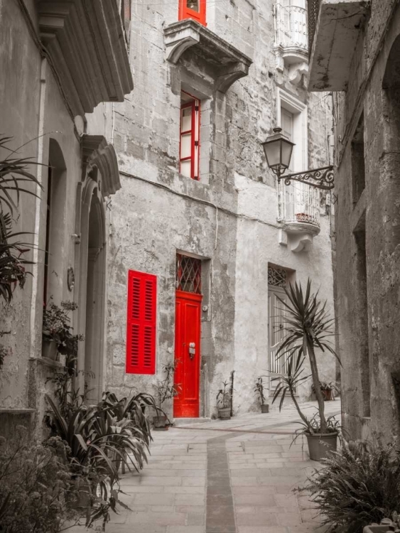 Picture of NARROW STREET THROUGH TRADITIONAL MALTESE HOUSES IN BIRGU, MALTA