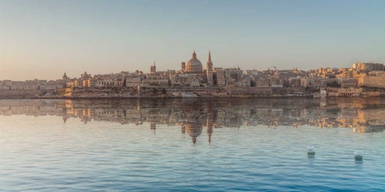 Picture of THE HARBOUR AND ST. PAULS ANGLICAN CATHEDRAL AT VALLETTA, MALTA