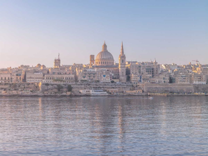 Picture of THE HARBOUR AND ST. PAULS ANGLICAN CATHEDRAL AT VALLETTA, MALTA