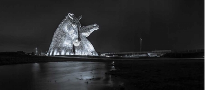 Picture of THE KELPIES HORSE STATUE AT THE HELIX PARK IN FALKIRK , SCOTLAND