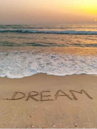 Picture of SAND WRITING - WORD DREAM WRITTEN ON BEACH