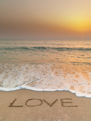 Picture of SAND WRITING - WORD LOVE WRITTEN ON BEACH